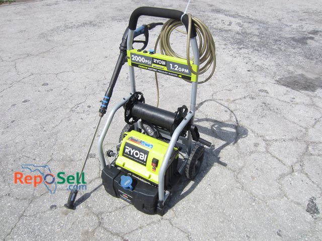 Lot 31-6182 - Ryobi Pressure Washer 2000 PSI 1.2 GPM With Wand And Hose - Power On
