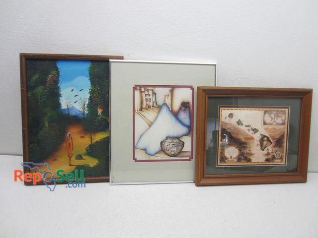 Lot 31-9450 - (3) Framed Art: Sandwich Isles, JC Sterlin, etc. Tallest 17"H