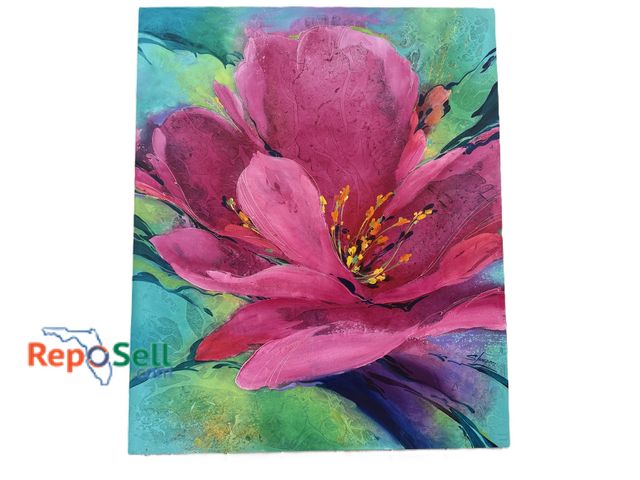 Lot 31-1073 - Philip Skoczen Artwork - "Pink Flower", 48x60