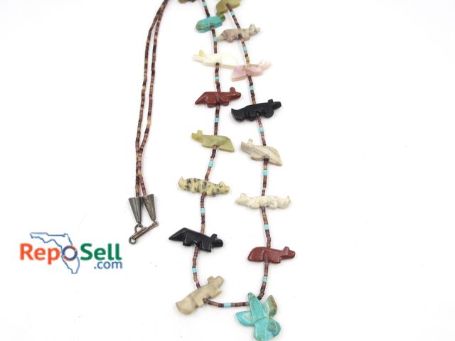 Lot 31-9029 - Native Carved Animal Necklace - Fox, Thunderbird, etc.