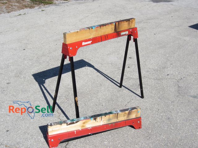 Lot 31-1275 - (2) Metal Bauer Saw Horses