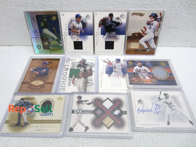 Lot 31-5246 - (11) Jersey, Bat &amp; Signed Sports Cards (no COA's): Includes Piazza, Rodriguez, Ventura, etc.
