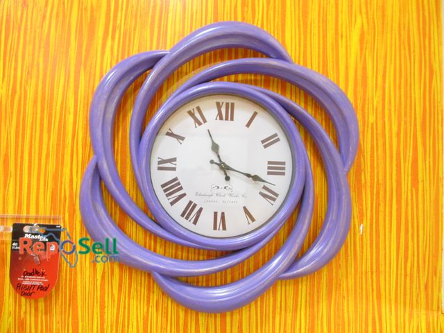 Lot 31-1360 - Purple Plastic Wall Clock, 22" - Edinburgh Clockworks