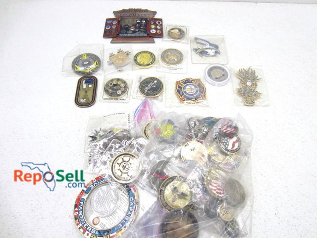 Lot 31-6304 - Lot Of (50) metal/enamel coins, commemorative coins, badges, pendants, etc.
