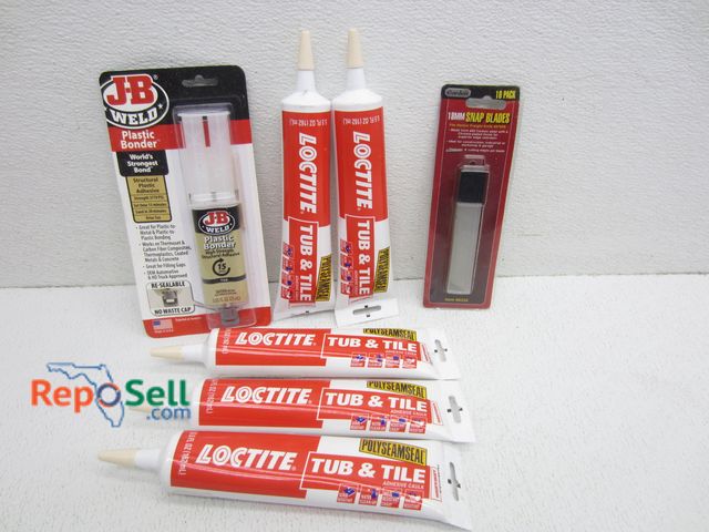 Lot 31-3491 - Tool/Supply Lot: Tub &amp; Tile Caulk, Snap Blades, etc.