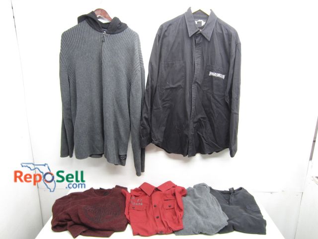 Lot 31-5074 - (6) Sweaters and Shirts - Most Harley Davidson - XL &amp; XXL