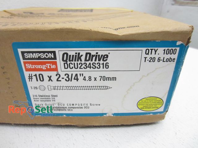 Lot 31-9544 - (1,000) Strong Tie Quick Drive #10 Screws