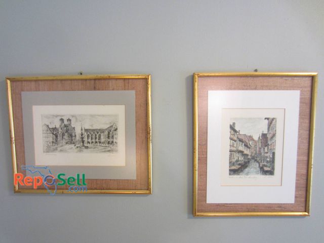 Lot 31-9002 - Two Framed Prints Of Architectural And Canal Scenes. Measuring Approximately 17x13 Inches.