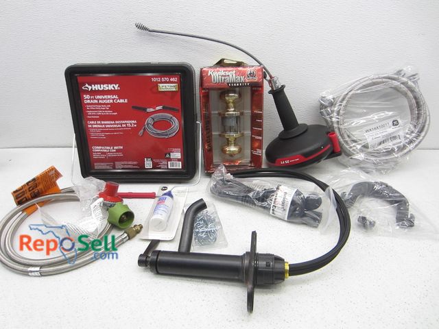 Lot 31-2541 - Assorted Tools &amp; Hardware; Includes Auger; Propane Cord, Door Handle; Etc.