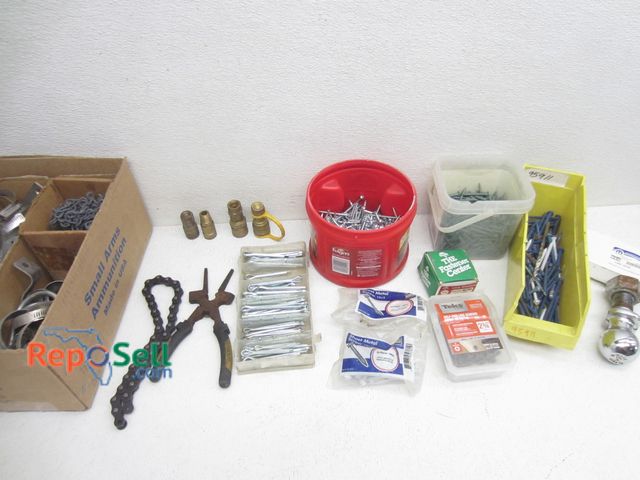 Lot 31-6317 - Hardware Lot: Cotter Pins, Screws, 1 7/8" Ball, Ring Clamps etc
