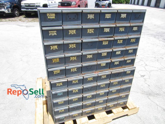 Lot 31-5207 - Metal Organizer Cabinet (2 Pieces) with Contents - 34"W x 42"H x 12D