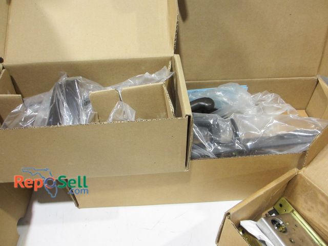 Lot 31-8146 - (6) Boxes Emtek Door Handles and Parts - Some appear complete