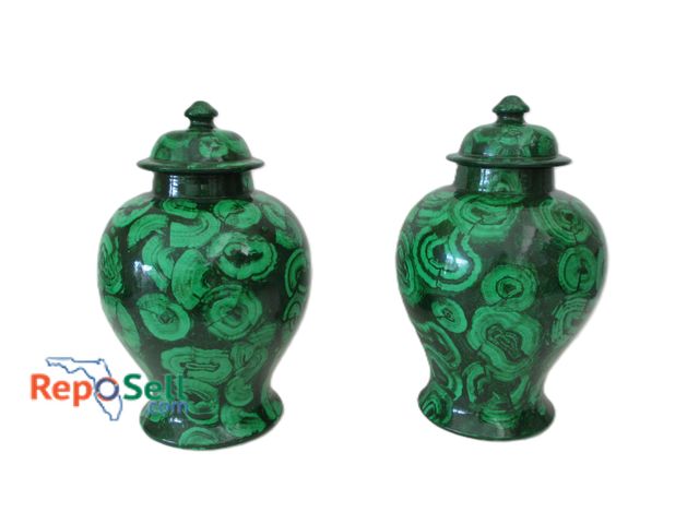 Lot 31-1052 - (2) Matching Vases Marked Gene Rodger Made in Paris France, 15"H