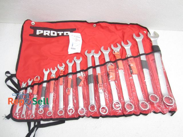 Lot 31-7072 - NEW Proto15pc SAE 12 Point tether-ready combo wrenches #J1200FASD-TT, new in box; 5/16-1 1/4"