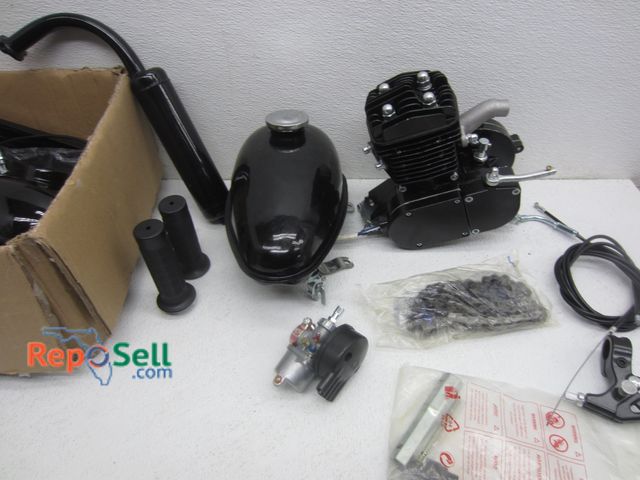 Lot 31-3554 - Various Motorcycle Parts: (2) Gas Tanks, Engine, Chain etc