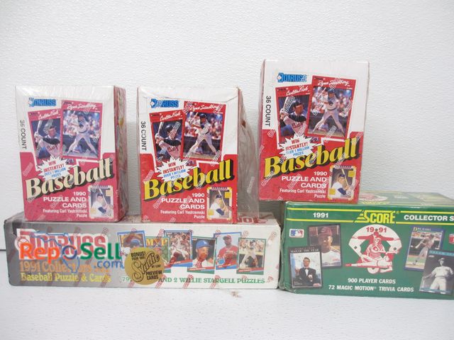 Lot 31-6405 - (3) Sealed Wax Boxes 1990 Donruss Baseball Cards, (1) 1991 Score Set and (1) 1991 Donruss Set