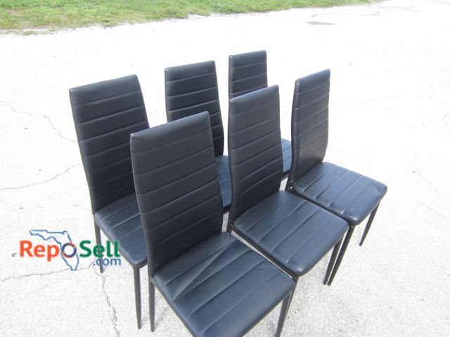 Lot 31-4563 - (6) Black (faux leather) Dining/Office Chairs - 39"H