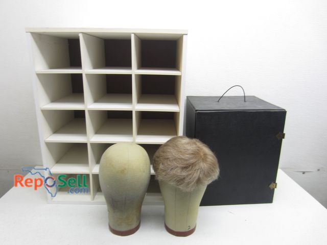 Lot 31-1239 - Shoe Organizer Box, Cubby and Wig