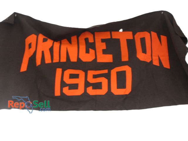 Lot 31-1226 - Vintage Large Felt Princeton 1950 Banner w/ Sewn on Felt Letters; Approx. 32" x 64"