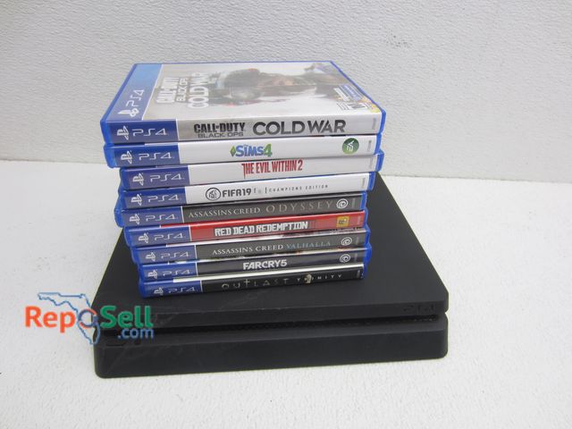 Lot 31-5311 - PS4 w/(9) Games - Tested/Powered On: FIFA 19', COD, Assassins' Creed, etc.