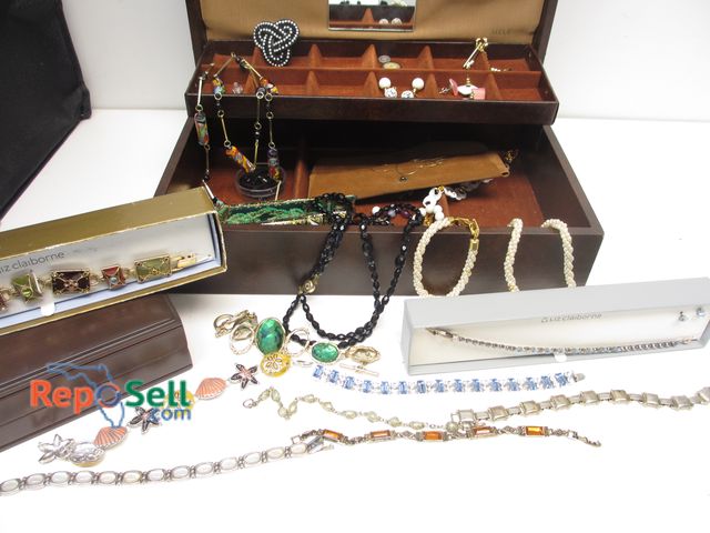 Lot 31-5431 - Jewelry Box, Costume Jewelry and Small Wood Box