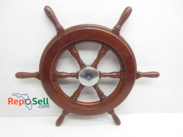 Lot 31-9334 - Wooden Ships Wheel 22"W
