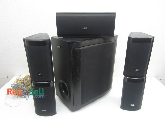 Lot 31-8482 - JVC Subwoofer, Center Speaker, (4) Surround Sound Speakers And Speaker Wire