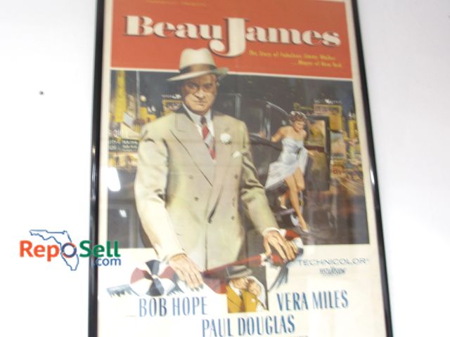 Lot 31-1182 - Vintage Framed Beau James Movie Poster; Bob Hope; 1957; 27" x 41"