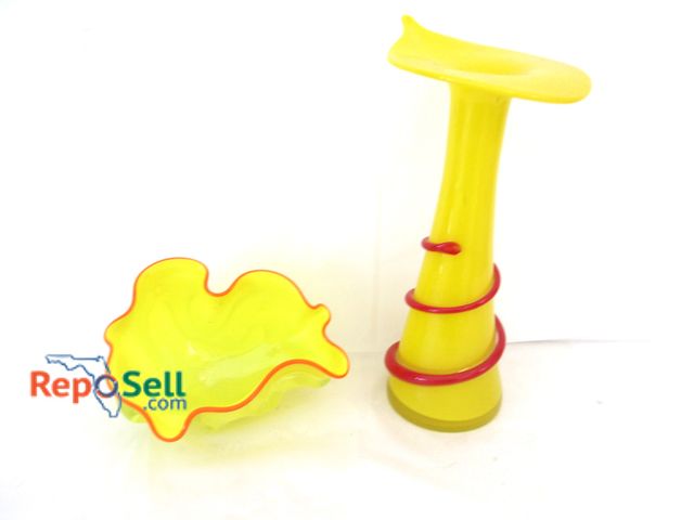 Lot 31-1055 - (2) Blown Glass Decorative Pieces, 13"H, 5"H