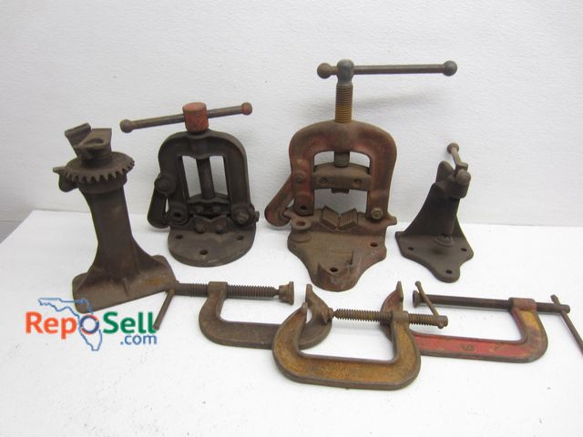 Lot 31-3317 - (6) Clamps And Vices With (1) Vintage Jack