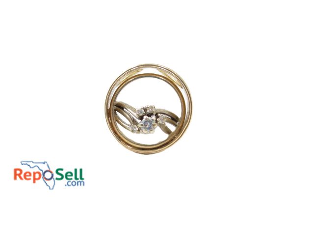 Lot 31-2006 - 14K Yellow/White Gold Diamond Wedding Pendant - 7.58g total - Center .15ct (approx)