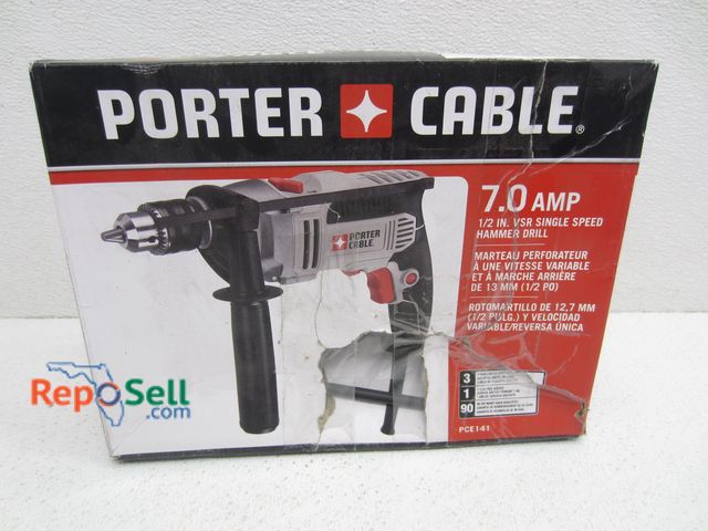 Lot 31-3167 - Porter Cable 7.0AMP 1/2" VSR Single Speed Hammer Drill - Some Box Damage #PCE141