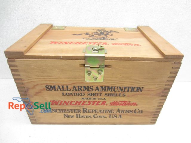 Lot 31-9429 - Winchester wood ammo box, 16 in. x 10 x 9.5 in.