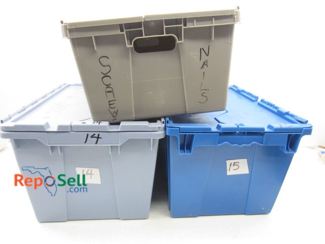 Lot 31-9277 - (3) Flip Top Storage Totes