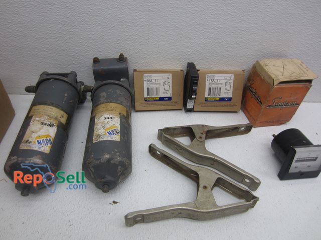 Lot 31-6059 - Pony Spring Clamps, (2) Square D Breakers, (2) Filter Housings