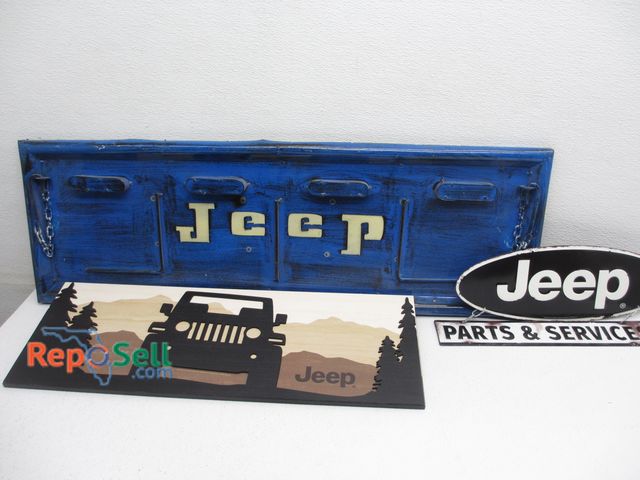 Lot 31-3248 - (3) Jeep Signs - Metal &amp; Wood - Longest 35"