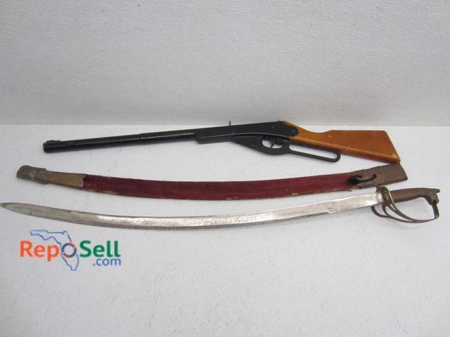 Lot 31-9352 - Indian Made Sword/Scabbard &amp; Daisy BB Gun