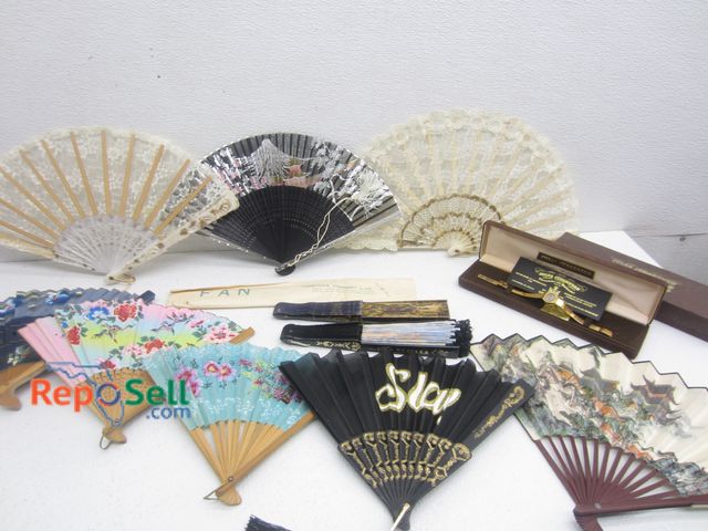 Lot 31-9347 - (10) Folding Hand Fans, (2) Jules Jurgensen Watches