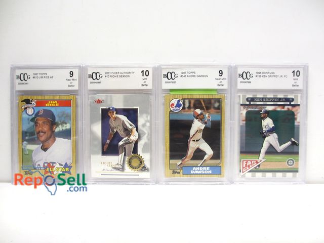 Lot 31-6015 - (4)  BCCG Graded Cards: 1987 Jim Rice - 2001 Sexton - 1987 Dawson - 1998 Griffey Jr.