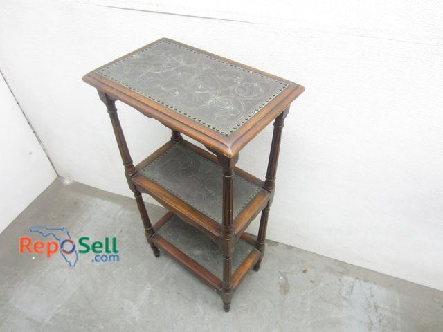 Lot 31-9366 - 3-Tiered Vintage Side Table, 37"H