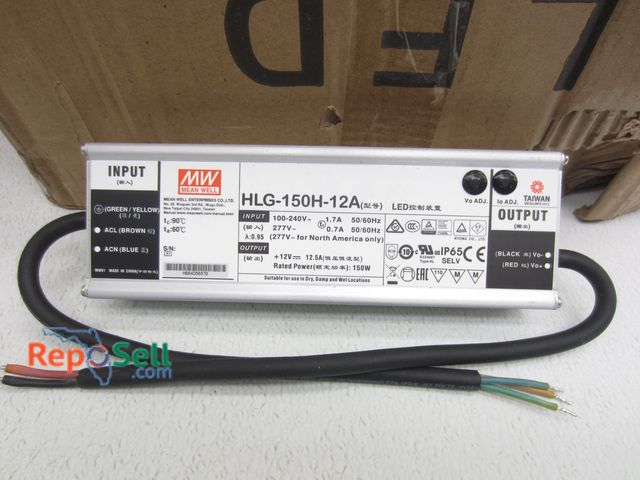 Lot 31-8151 - (12) Mean Well HLG-150H-12A Power Supplies - Appear New