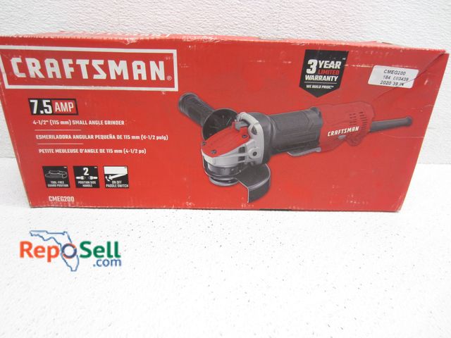 Lot 31-9389 - New Craftsman  7.5 AMP 4 1/2" Small Angle Grinder #CMEG200