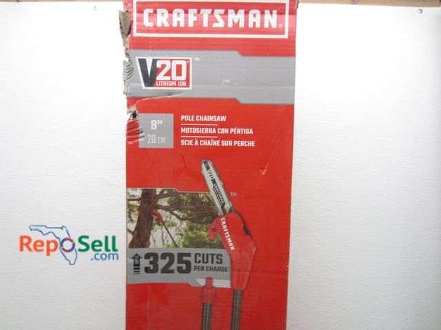 Lot 31-1132 - New Craftsman 20V 8" Pole Chainsaw #CMCC5P20M1 With 4.0 AH Battery And Charger