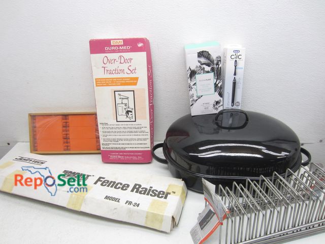 Lot 31-8160 - Estate Lot: New Oral B Toothbrush, (4) New Kitchen Organizers, Fence Raisers etc