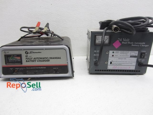 Lot 31-6083 - (2) Battery Chargers: 1- Golf Cart 24V Dual Mode, 1 - 10amp Fully Auto/Manual - Both Power On