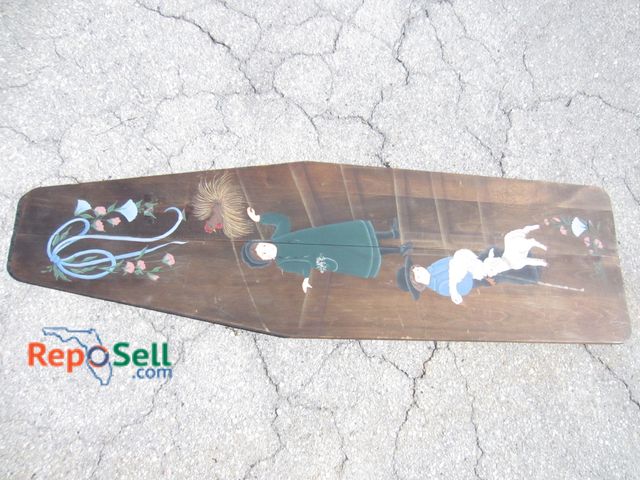Lot 31-6535 - Vintage Folk Art Hand Painted Wood Ironing Board, No Legs 54"x16"