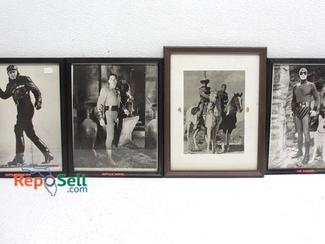 Lot 31-3183 - (4) Framed Vintage Photos: Phantom, Lone Ranger &amp; Tonto, Captain Marvel, Captain Midnight