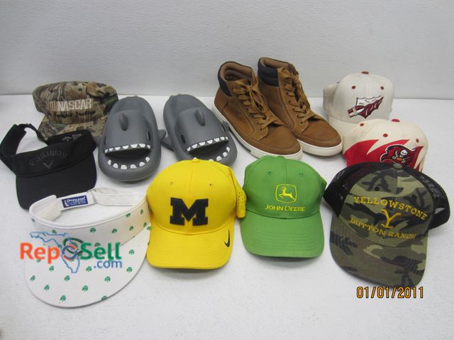 Lot 31-5188 - Lot of Hats/Shoes: Yellowstone, Kenneth Kole Sz12, Nascar, etc.