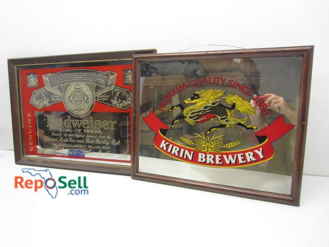 Lot 31-8566 - Kirin &amp; Budweiser Mirror