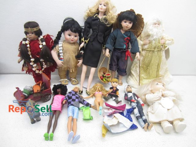 Lot 31-9373 - Vintage doll collection; Barbie, Ken, Native girl, St. Nicholas, etc.